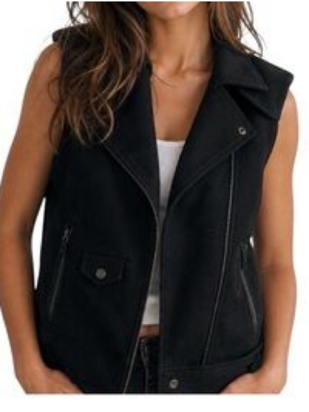 Wool blend Calvin Klein Moto style vest